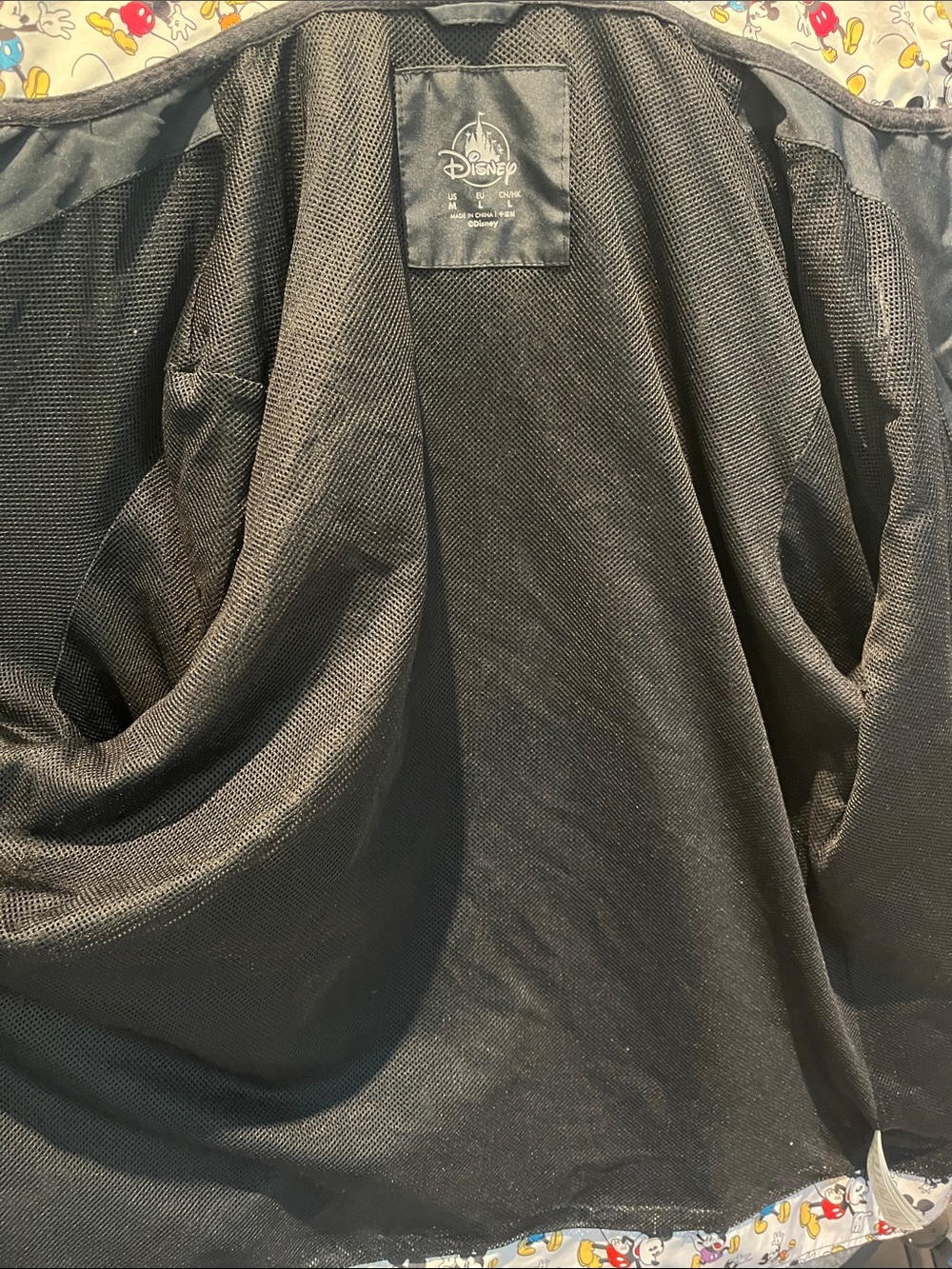 Disney Black Hooded Raincoat with Mickey Lining - Picture 9 of 9